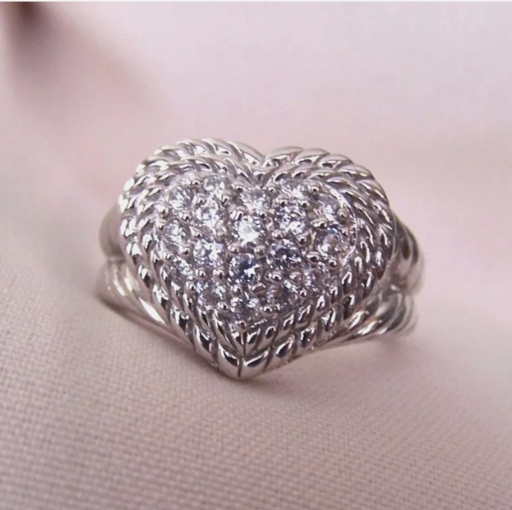 Judith Ripka Heart Shaped CZ Diamonique Ring